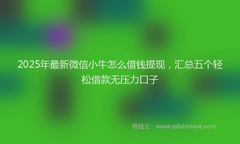 2025年最新微信小牛怎么借钱提现，汇总五个轻松借款无压力口子