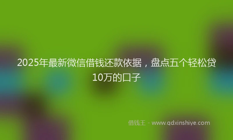 2025年最新微信借钱还款依据，盘点五个轻松贷10万的口子