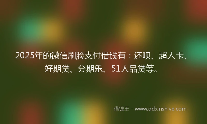 2025年的微信刷脸支付借钱有：还呗、超人卡、好期贷、分期乐、51人品贷等。