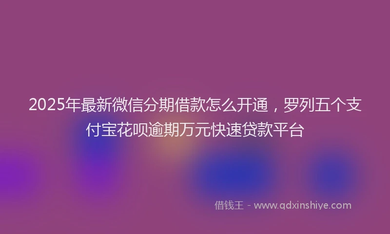 2025年最新微信分期借款怎么开通，罗列五个支付宝花呗逾期万元快速贷款平台