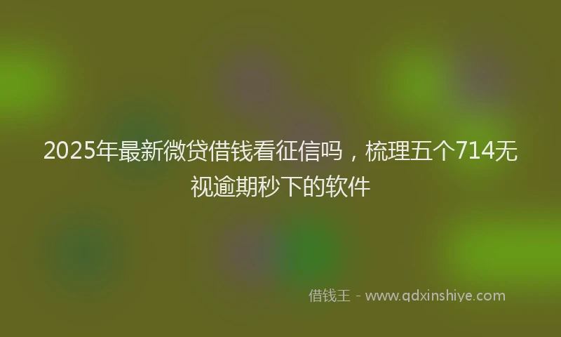 2025年最新微贷借钱看征信吗，梳理五个714无视逾期秒下的软件
