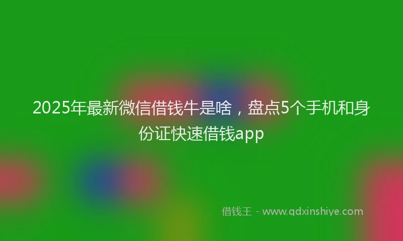 2025年最新微信借钱牛是啥，盘点5个手机和身份证快速借钱app