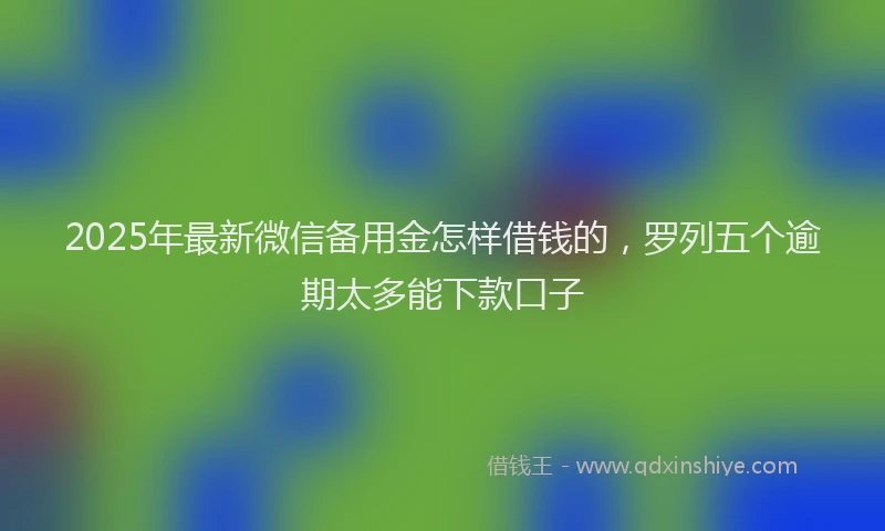 2025年最新微信备用金怎样借钱的，罗列五个逾期太多能下款口子