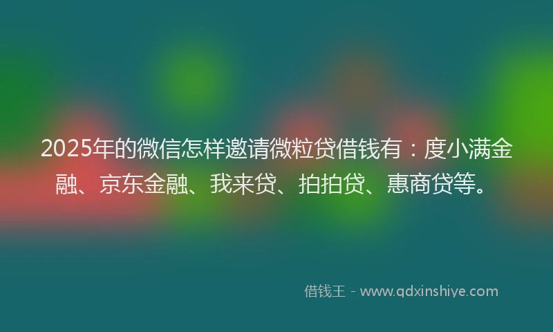 2025年的微信怎样邀请微粒贷借钱有：度小满金融、京东金融、我来贷、拍拍贷、惠商贷等。