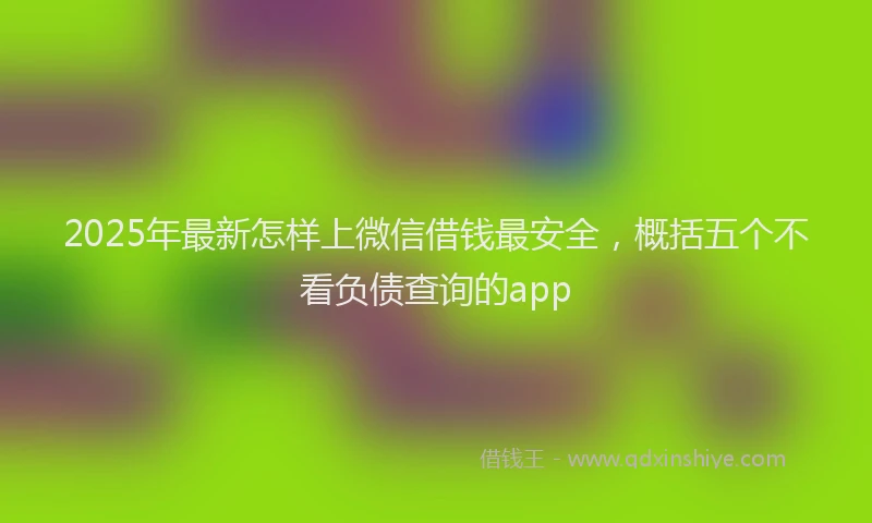 2025年最新怎样上微信借钱最安全，概括五个不看负债查询的app