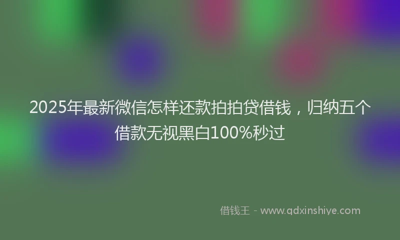 2025年最新微信怎样还款拍拍贷借钱，归纳五个借款无视黑白100%秒过