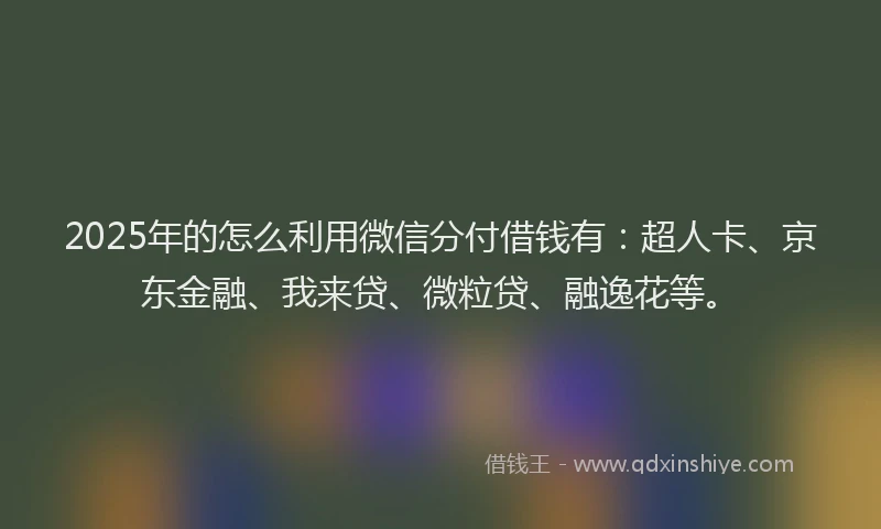 2025年的怎么利用微信分付借钱有：超人卡、京东金融、我来贷、微粒贷、融逸花等。