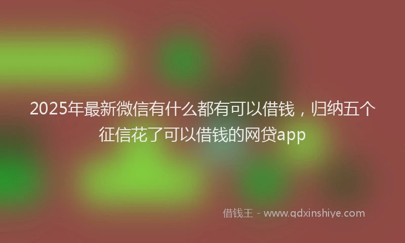 2025年最新微信有什么都有可以借钱，归纳五个征信花了可以借钱的网贷app