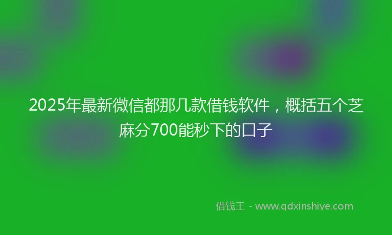 2025年最新微信都那几款借钱软件，概括五个芝麻分700能秒下的口子