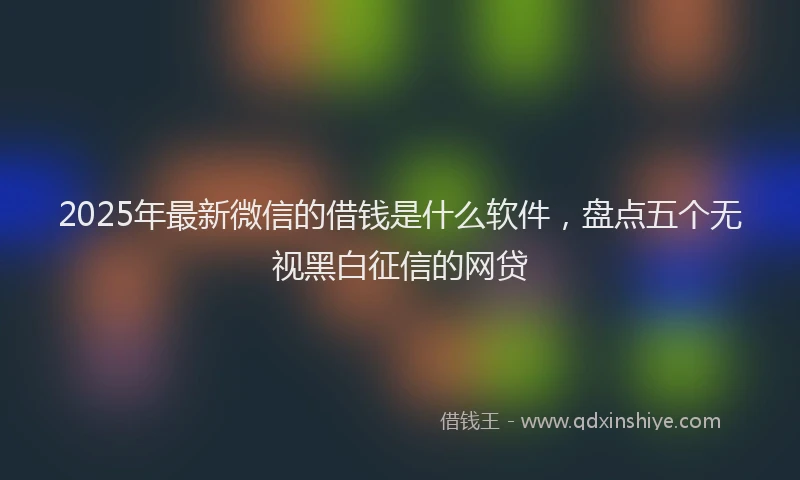 2025年最新微信的借钱是什么软件，盘点五个无视黑白征信的网贷