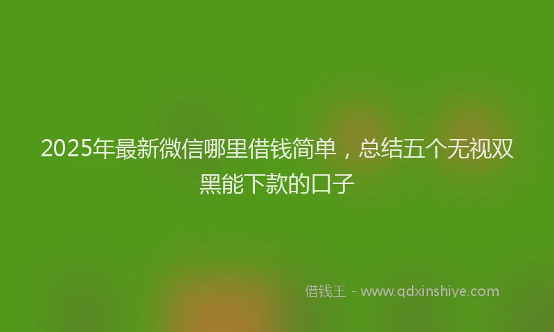 2025年最新微信哪里借钱简单，总结五个无视双黑能下款的口子