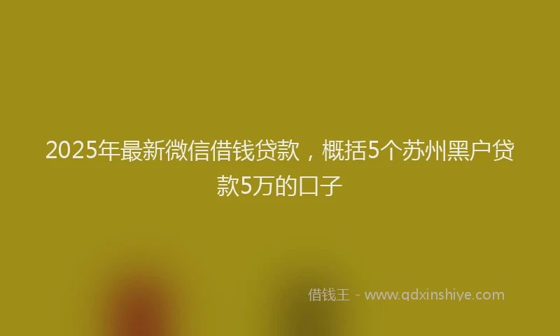 2025年最新微信借钱贷款，概括5个苏州黑户贷款5万的口子