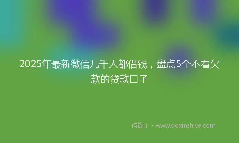 2025年最新微信几千人都借钱，盘点5个不看欠款的贷款口子