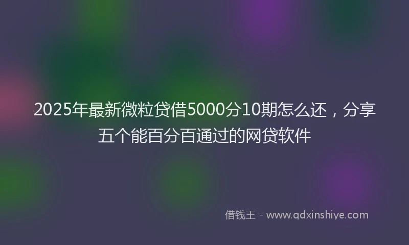 2025年最新微粒贷借5000分10期怎么还，分享五个能百分百通过的网贷软件