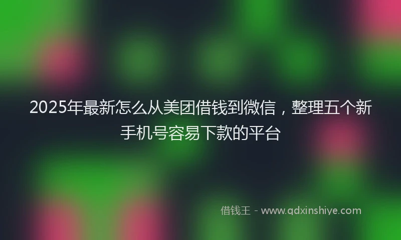 2025年最新怎么从美团借钱到微信，整理五个新手机号容易下款的平台