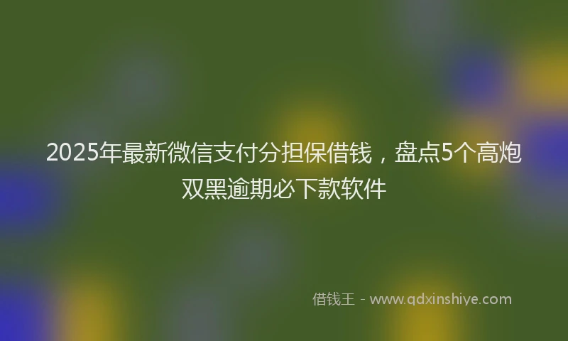 2025年最新微信支付分担保借钱，盘点5个高炮双黑逾期必下款软件