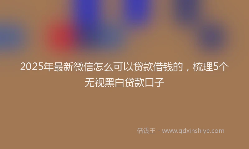 2025年最新微信怎么可以贷款借钱的，梳理5个无视黑白贷款口子