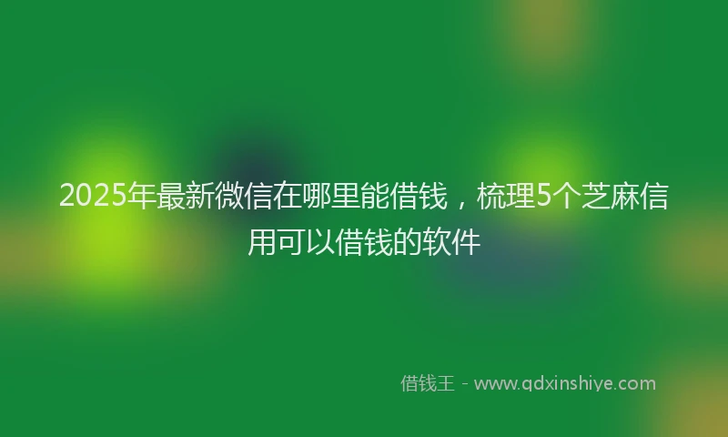 2025年最新微信在哪里能借钱，梳理5个芝麻信用可以借钱的软件