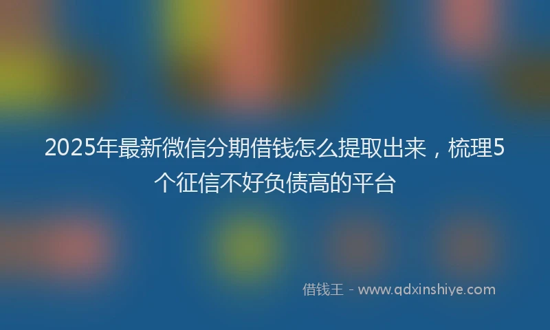 2025年最新微信分期借钱怎么提取出来，梳理5个征信不好负债高的平台