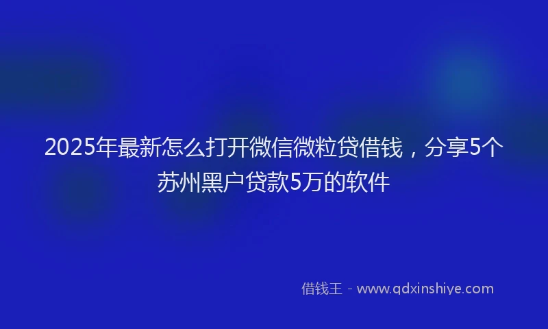 2025年最新怎么打开微信微粒贷借钱，分享5个苏州黑户贷款5万的软件