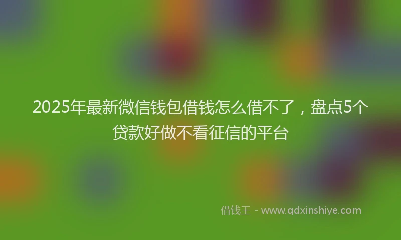 2025年最新微信钱包借钱怎么借不了，盘点5个贷款好做不看征信的平台
