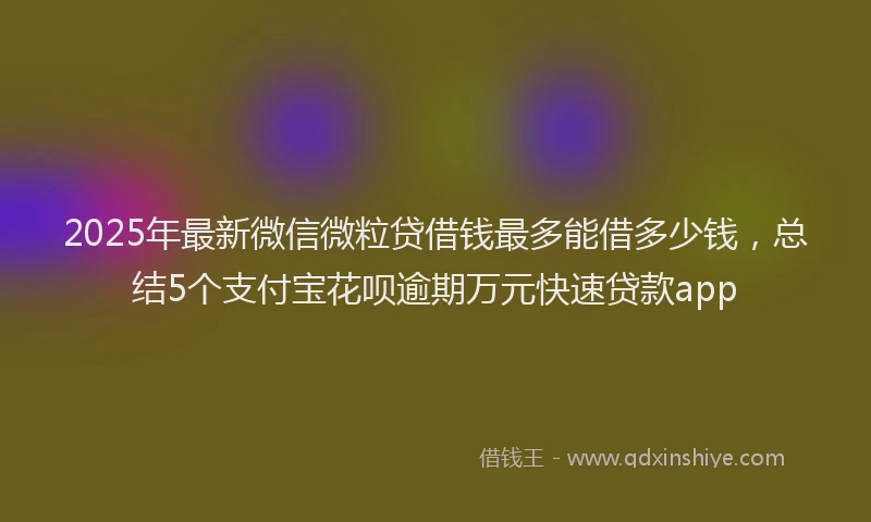 2025年最新微信微粒贷借钱最多能借多少钱，总结5个支付宝花呗逾期万元快速贷款app