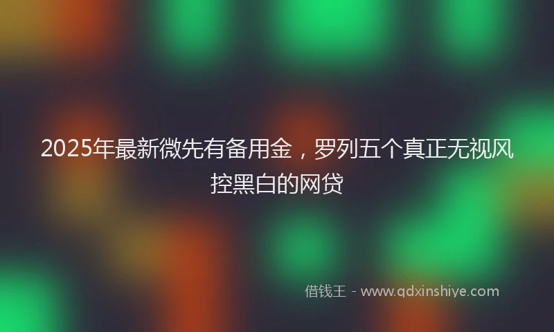 2025年最新微先有备用金，罗列五个真正无视风控黑白的网贷