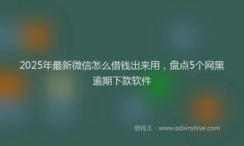 2025年最新微信怎么借钱出来用，盘点5个网黑逾期下款软件
