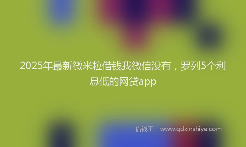 2025年最新微米粒借钱我微信没有，罗列5个利息低的网贷app
