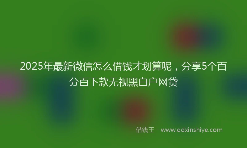 2025年最新微信怎么借钱才划算呢，分享5个百分百下款无视黑白户网贷