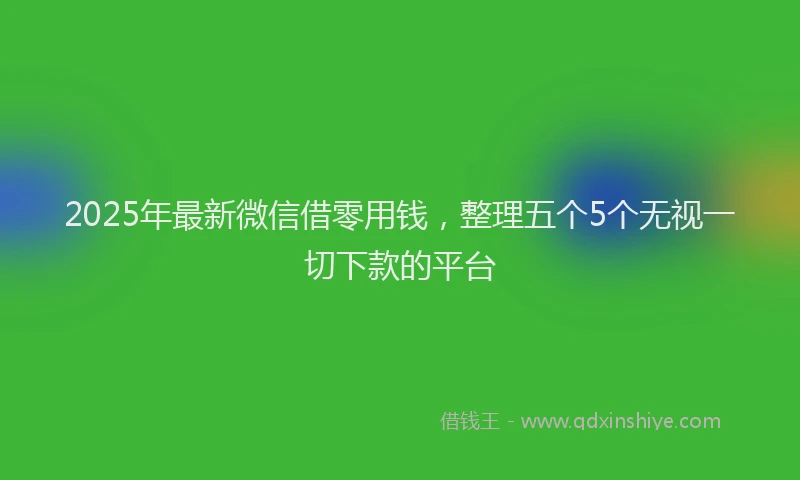 2025年最新微信借零用钱，整理五个5个无视一切下款的平台