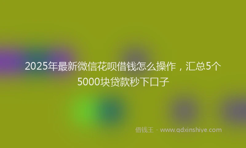2025年最新微信花呗借钱怎么操作，汇总5个5000块贷款秒下口子