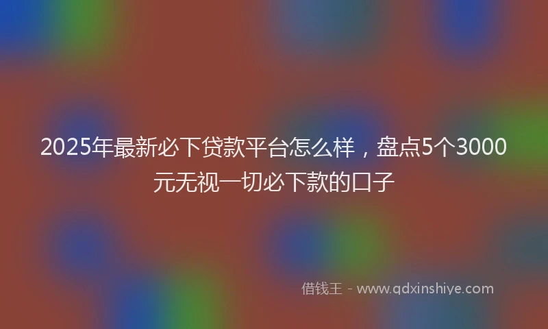 2025年最新必下贷款平台怎么样，盘点5个3000元无视一切必下款的口子