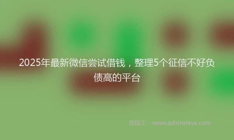 2025年最新微信尝试借钱，整理5个征信不好负债高的平台