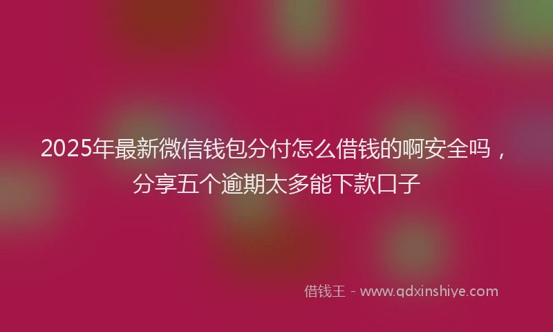 2025年最新微信钱包分付怎么借钱的啊安全吗，分享五个逾期太多能下款口子