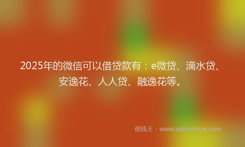 2025年的微信可以借贷款有：e微贷、滴水贷、安逸花、人人贷、融逸花等。