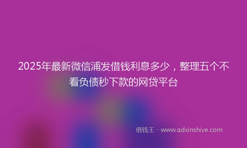 2025年最新微信浦发借钱利息多少，整理五个不看负债秒下款的网贷平台