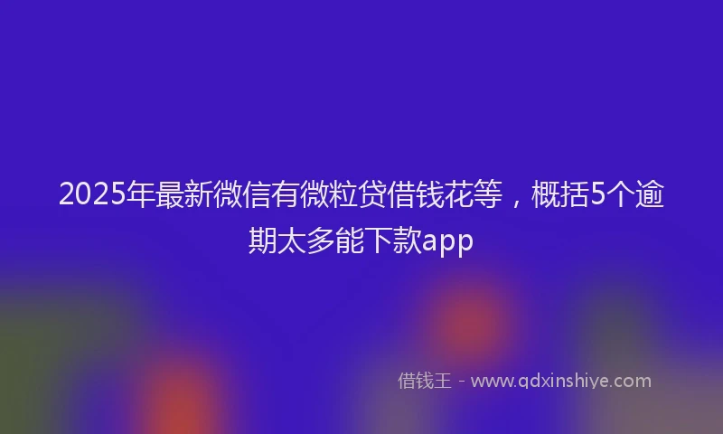 2025年最新微信有微粒贷借钱花等，概括5个逾期太多能下款app