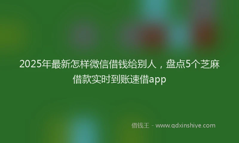 2025年最新怎样微信借钱给别人，盘点5个芝麻借款实时到账速借app