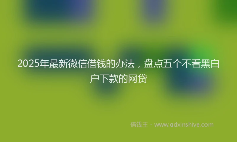 2025年最新微信借钱的办法，盘点五个不看黑白户下款的网贷
