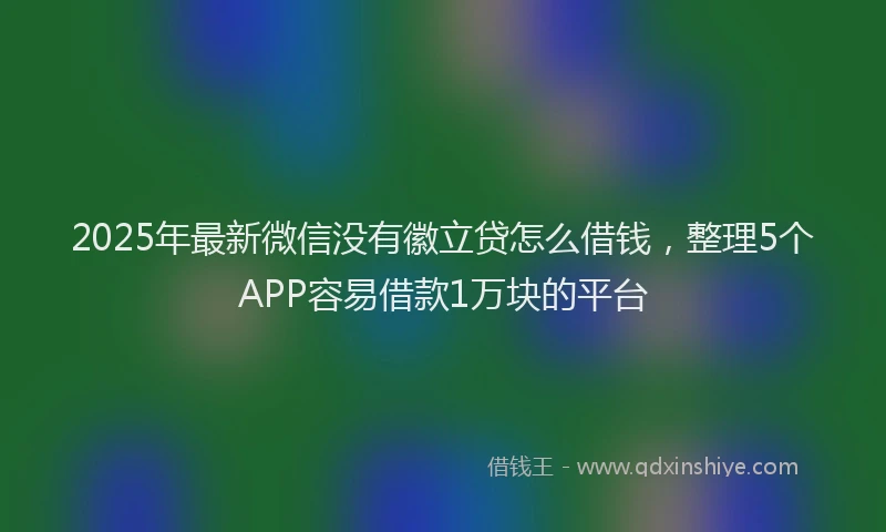 2025年最新微信没有徽立贷怎么借钱，整理5个APP容易借款1万块的平台
