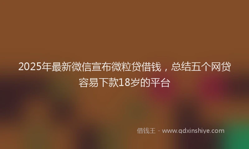 2025年最新微信宣布微粒贷借钱，总结五个网贷容易下款18岁的平台