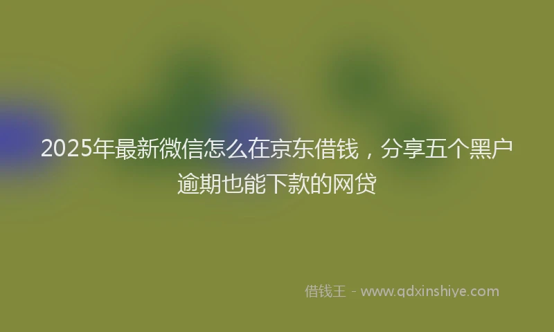 2025年最新微信怎么在京东借钱，分享五个黑户逾期也能下款的网贷