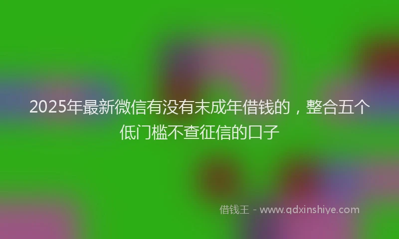 2025年最新微信有没有末成年借钱的，整合五个低门槛不查征信的口子