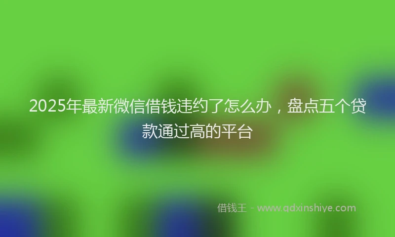 2025年最新微信借钱违约了怎么办，盘点五个贷款通过高的平台