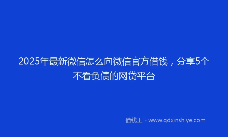 2025年最新微信怎么向微信官方借钱，分享5个不看负债的网贷平台