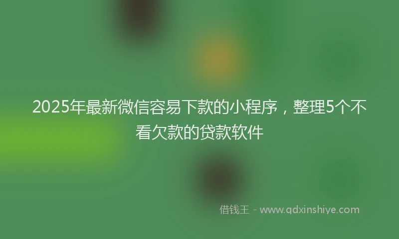 2025年最新微信容易下款的小程序，整理5个不看欠款的贷款软件