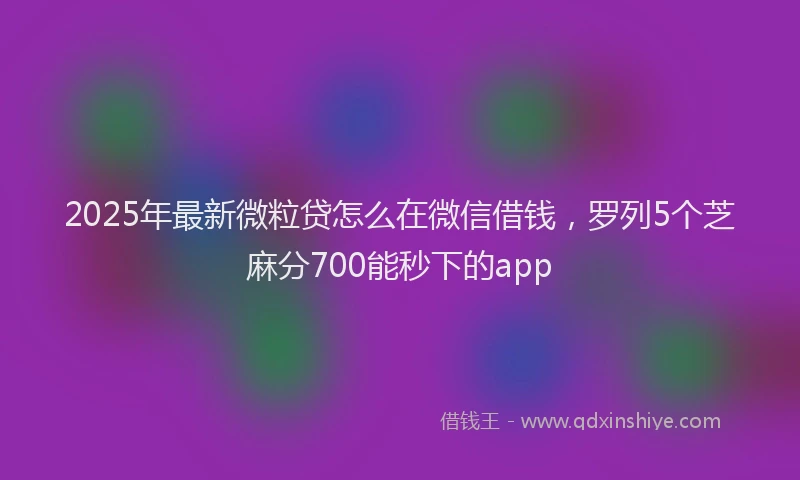 2025年最新微粒贷怎么在微信借钱，罗列5个芝麻分700能秒下的app