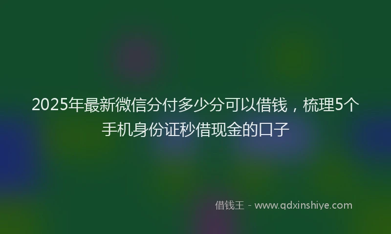 2025年最新微信分付多少分可以借钱，梳理5个手机身份证秒借现金的口子