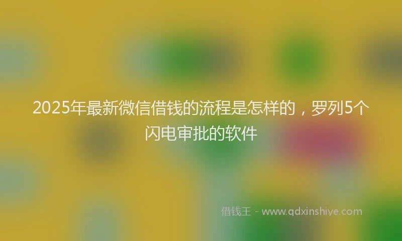 2025年最新微信借钱的流程是怎样的，罗列5个闪电审批的软件